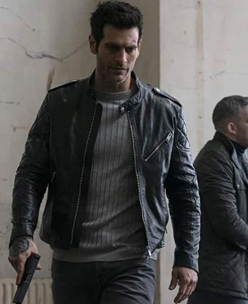 Quantico Alan Powell Motorcycle Leather Jacket Quantico Alan Powell Motorcycle Leather Jacket
