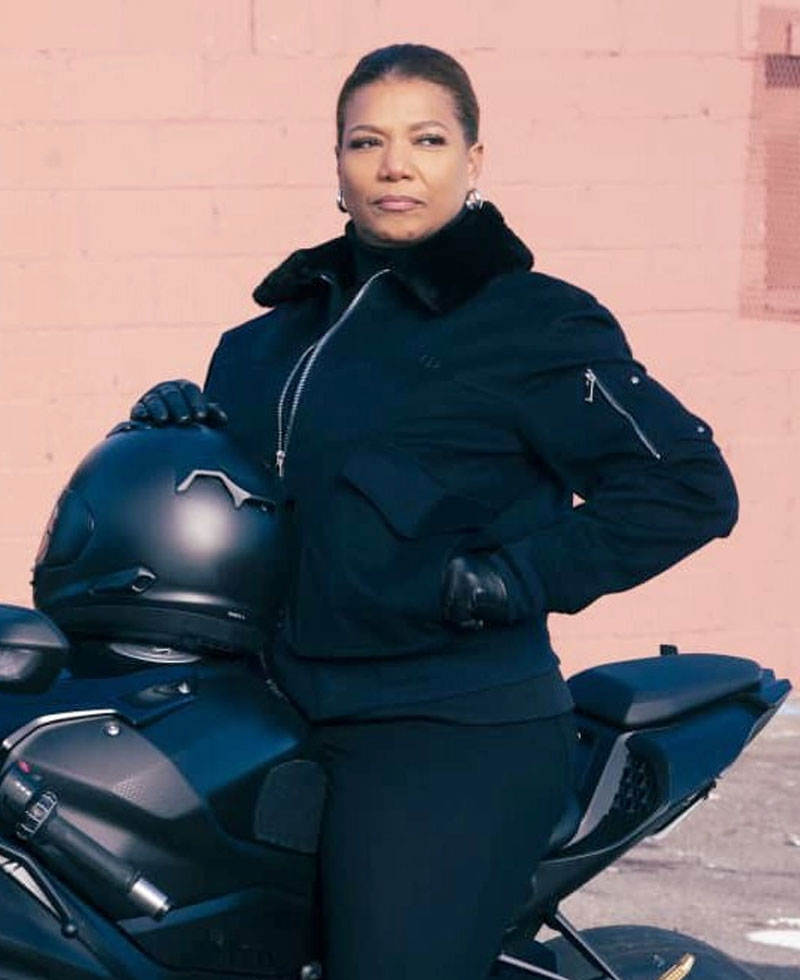 Queen Latifah The Equalizer Blue Bomber Jacket queen latifah blue bomber jacket