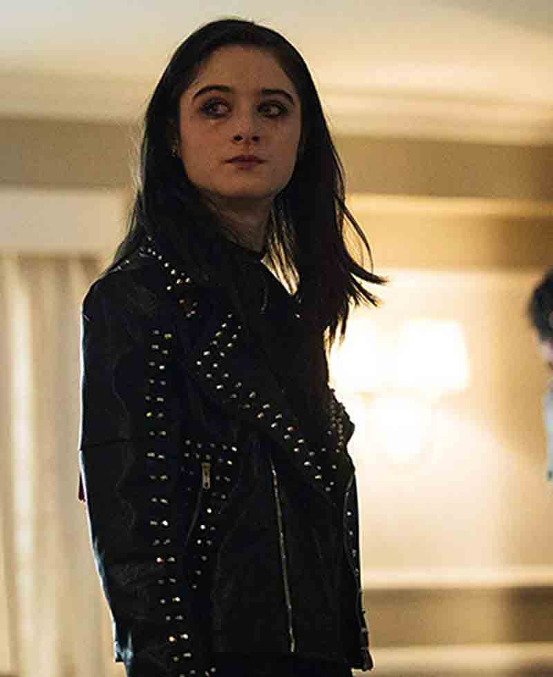 Raffey Cassidy Vox Lux Studded Leather Jacket Raffey Cassidy Vox Lux Studded Leather Jacket - Image 4