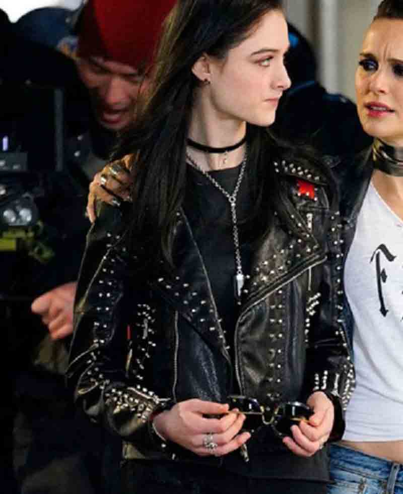 Raffey Cassidy Vox Lux Studded Leather Jacket Raffey Cassidy Vox Lux Studded Leather Jacket - Image 2