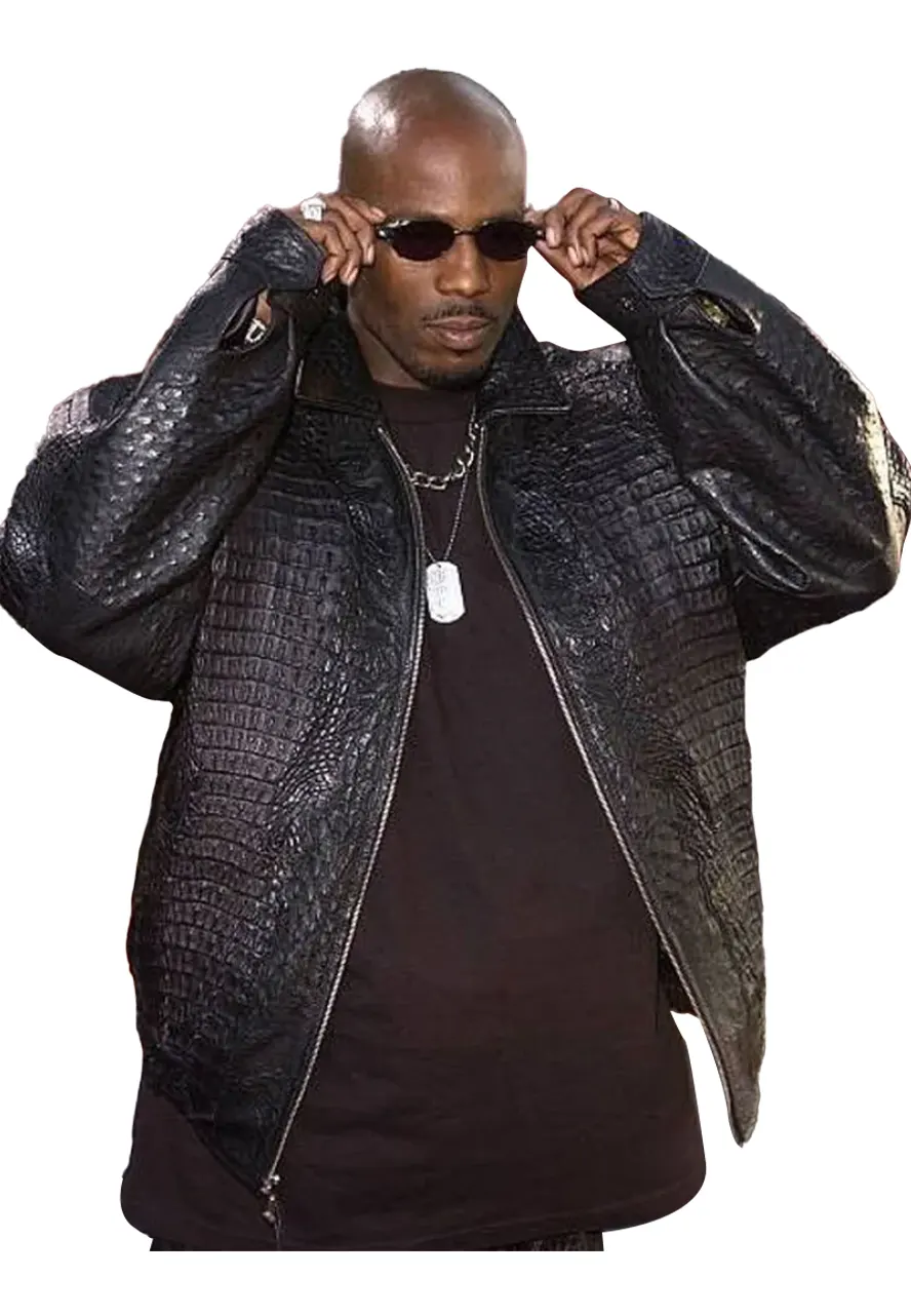 DMX Alligator Black Leather Jacket DMX Alligator Black Leather Jacket