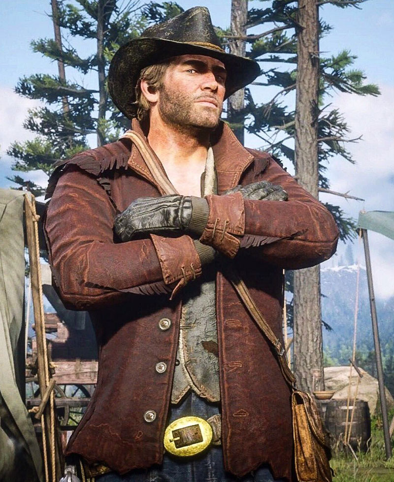 Red Dead Redemption 2 Arthur Morgan Fringe Leather Jacket arthur morgan gunslinger jacket