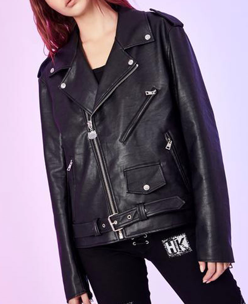 Hello Kitty Dolls Kill Rebel Girl Biker Leather Jacket