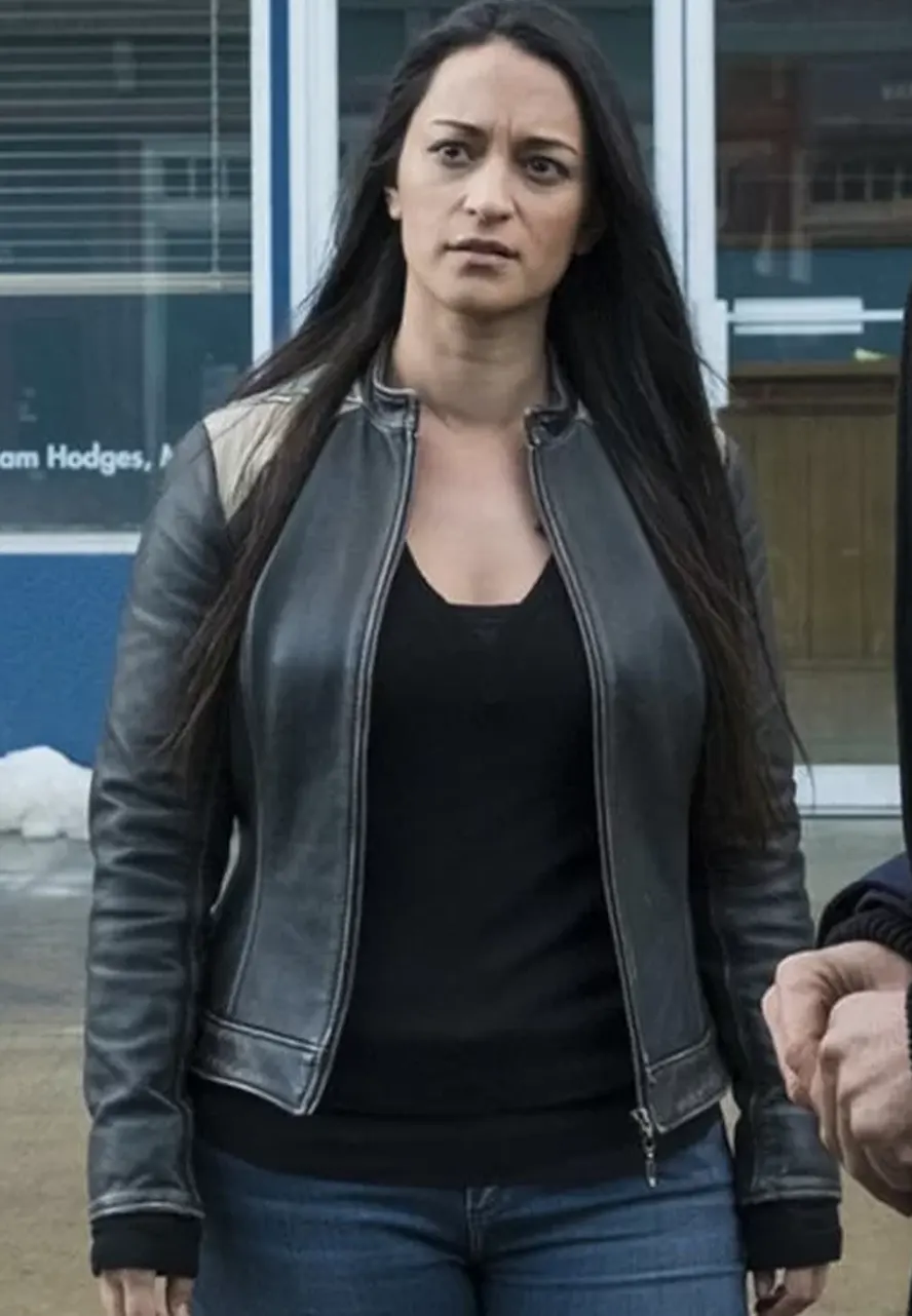 Sara Tomko Resident Alien Motorcycle Leather Jacket Sara Tomko Resident Alien Motorcycle Leather Jacket - Image 2