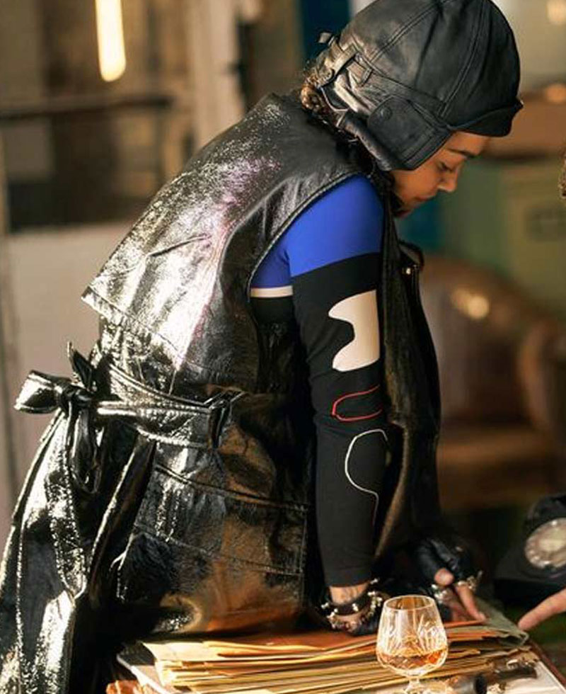 Twist Rita Ora Black Sleeveless Coat Twist Rita Ora Black Sleeveless Coat - Image 3