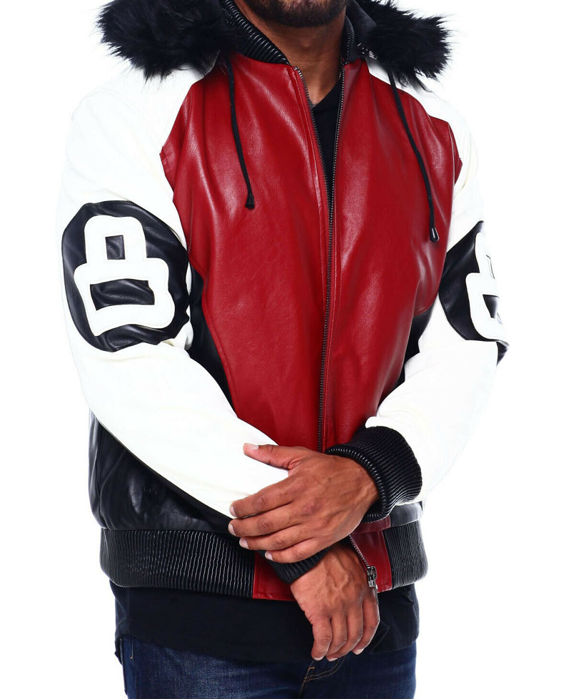 8 Ball Robert Phillipe Leather Jacket with Fur Hood robert phillipe jacket