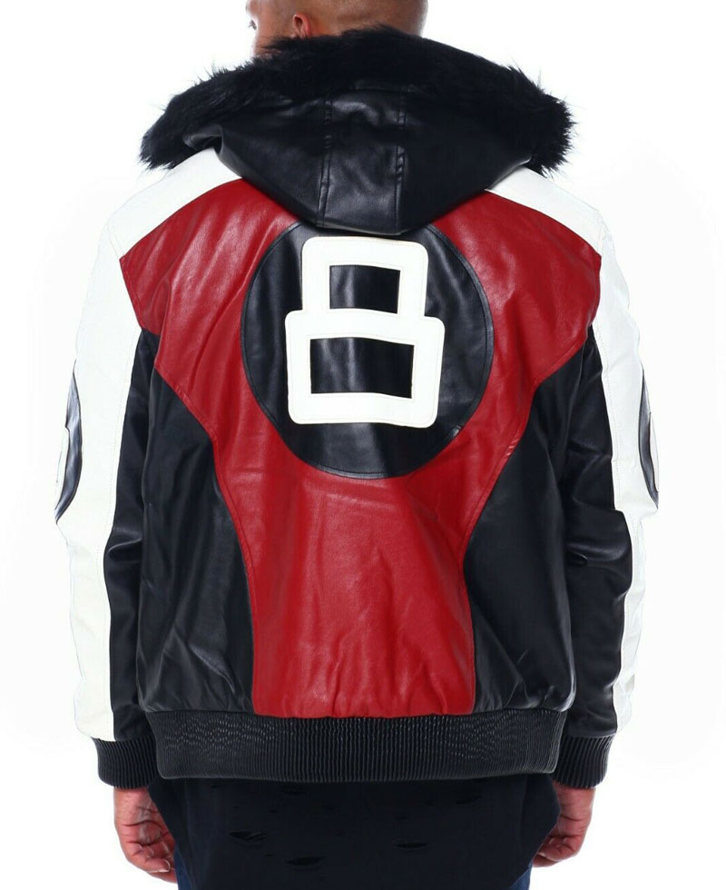 8 Ball Robert Phillipe Leather Jacket with Fur Hood men's robert phillipe jacket