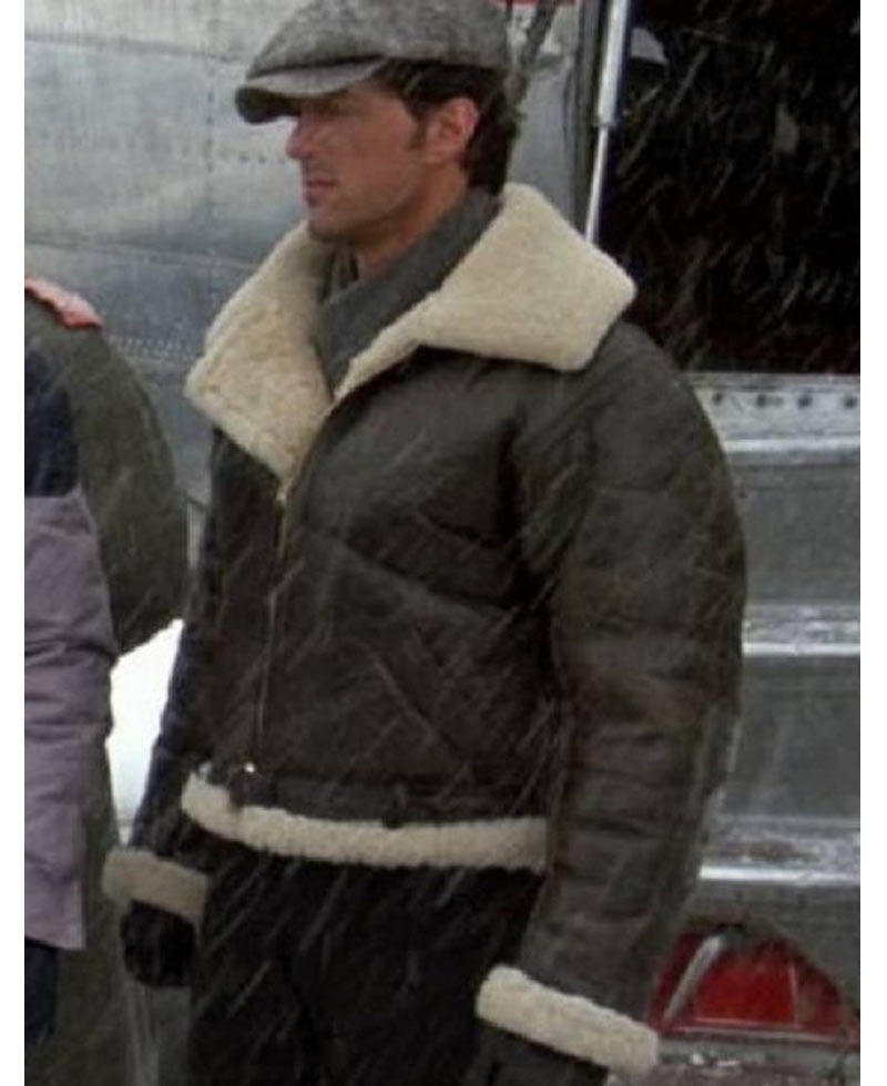 Sylvester Stallone Rocky Balboa Shearling Bomber Leather Jacket Sylvester Stallone Rocky Balboa Shearling Bomber Leather Jacket - Image 3