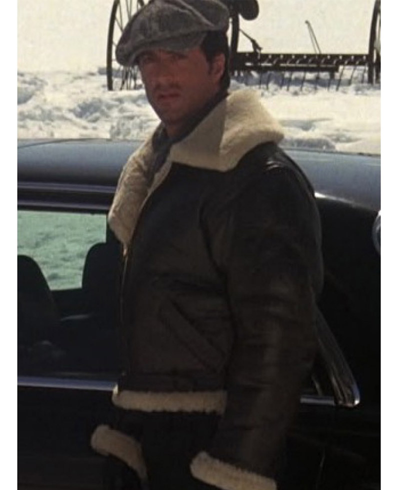 Sylvester Stallone Rocky Balboa Shearling Bomber Leather Jacket Sylvester Stallone Rocky Balboa Shearling Bomber Leather Jacket - Image 4