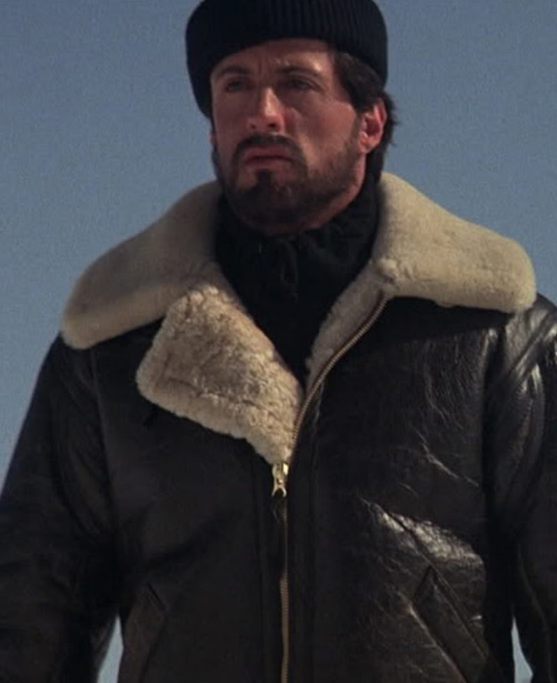 Sylvester Stallone Rocky Balboa Shearling Bomber Leather Jacket Sylvester Stallone Rocky Balboa Shearling Bomber Leather Jacket - Image 2