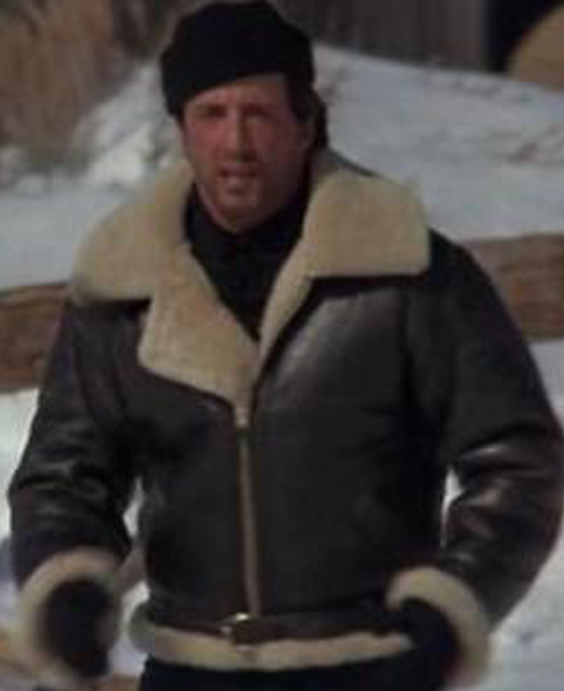 Sylvester Stallone Rocky Balboa Shearling Bomber Leather Jacket Sylvester Stallone Rocky Balboa Shearling Bomber Leather Jacket - Image 5