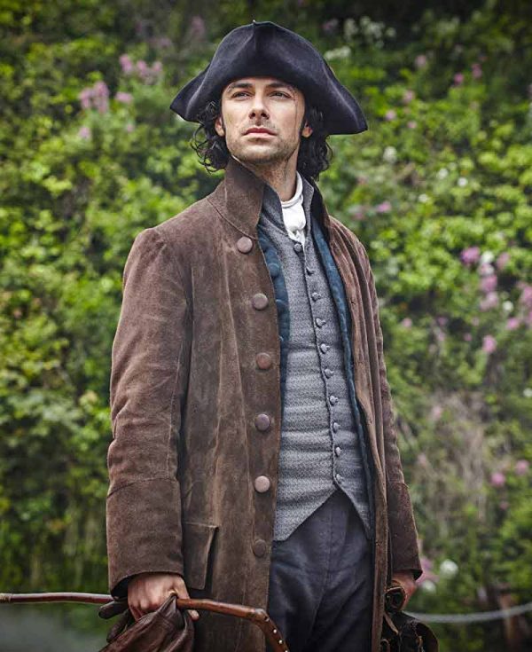 Ross Poldark Brown Suede Leather Coat