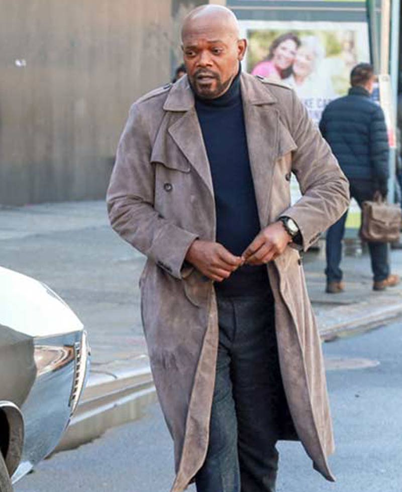 Samuel L Jackson Shaft Suede Leather Coat Samuel L Jackson Shaft Suede Leather Coat - Image 3