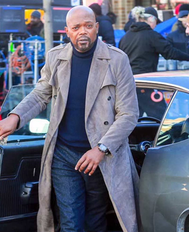 Samuel L Jackson Shaft Suede Leather Coat
