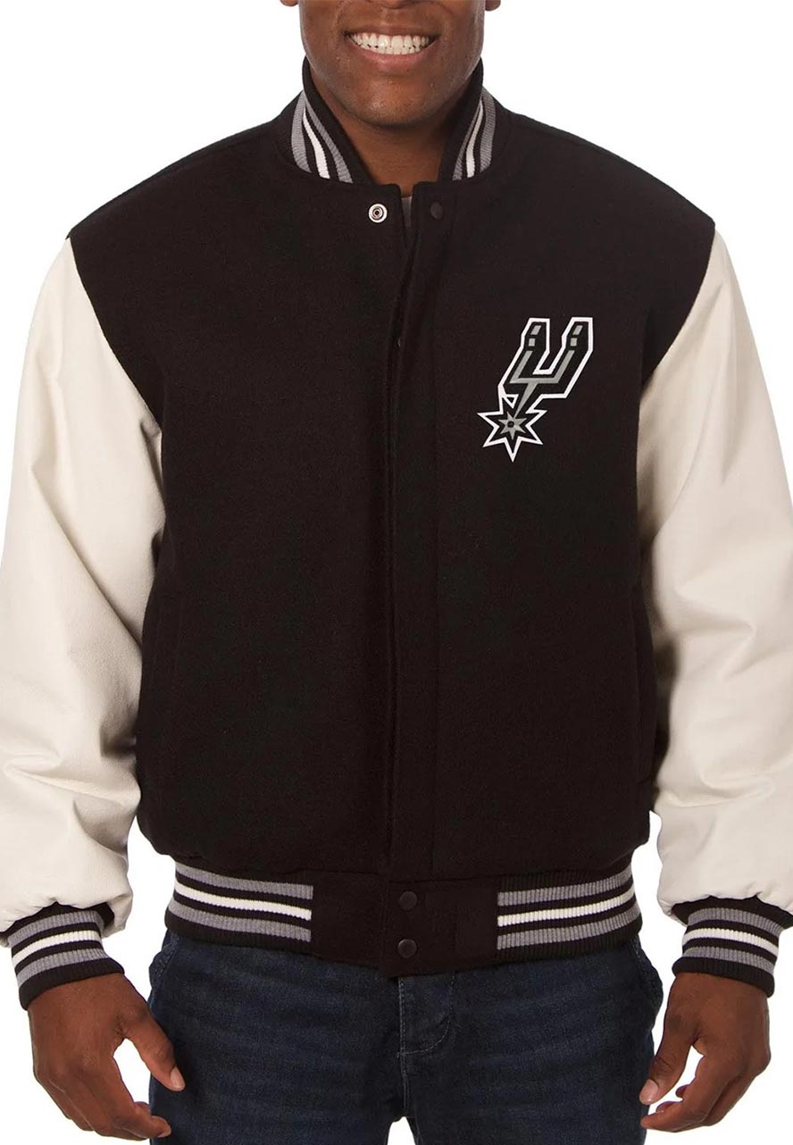 San Antonio Spurs Black Varsity Jacket San Antonio Spurs Black Varsity Jacket