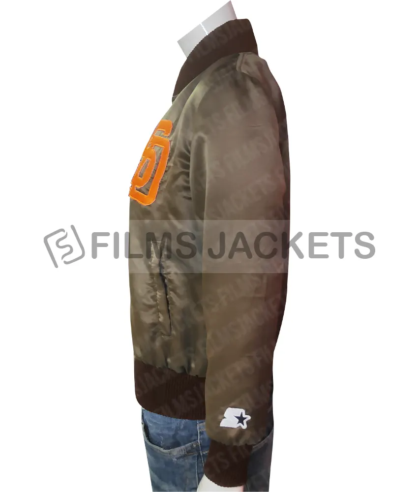 San Diego Padres Emma Stone Brown Jacket San Diego Padres Emma Stone Brown Jacket - Image 7