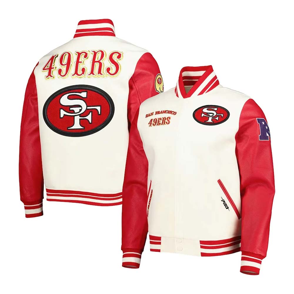 San Francisco 49ers Cream Retro Classic Jacket San Francisco 49ers Cream Retro Classic Jacket - Image 3
