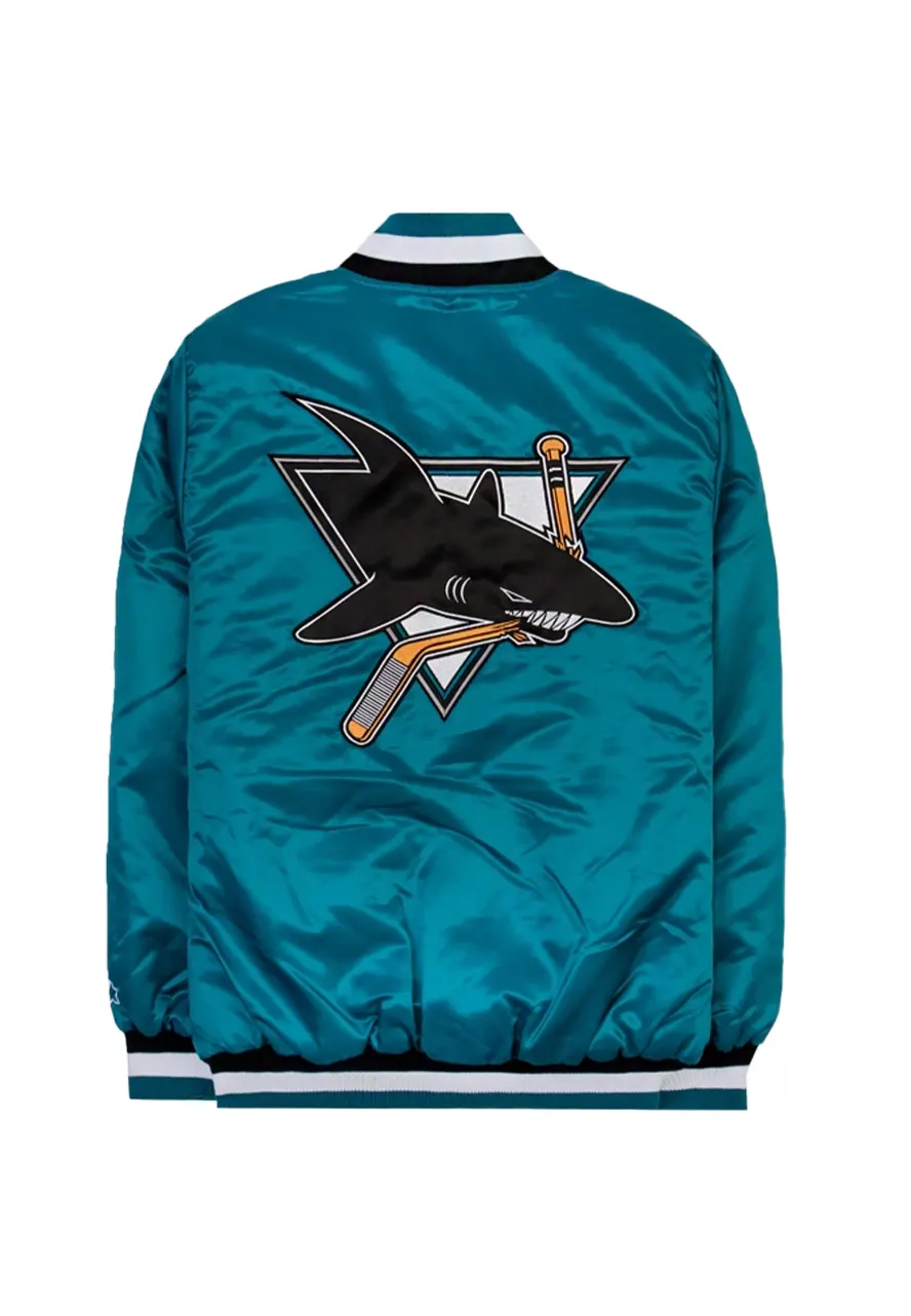 San Jose Sharks Blue Varsity Jacket San Jose Sharks Blue Varsity Jacket - Image 2
