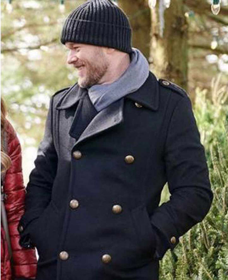Aaron Ashmore Santa's Squad Black Peacoat Aaron Ashmore Santa's Squad Black Peacoat