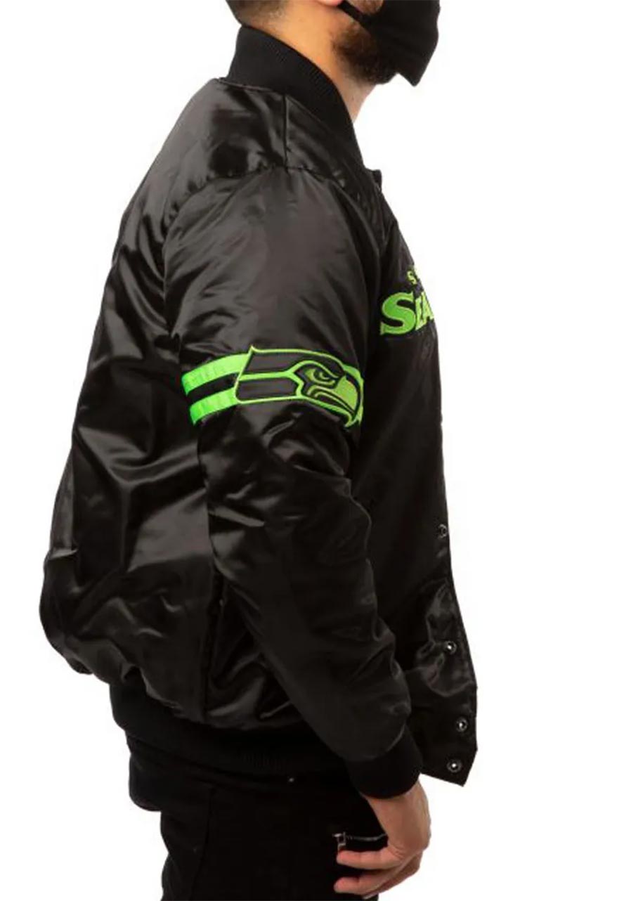 Seattle Seahawks Starter Bomber Jacket Seattle Seahawks Starter Bomber Jacket - Image 3