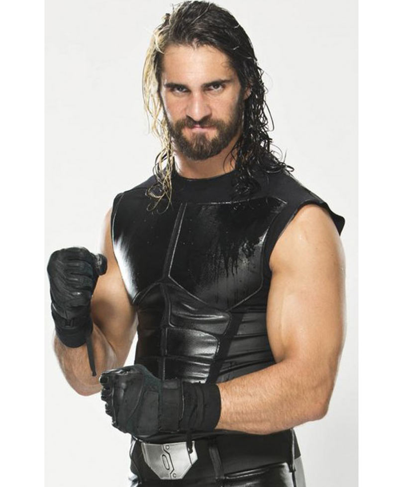 WWE SmackDown Seth Rollins Black Leather Vest WWE SmackDown Seth Rollins Black Leather Vest - Image 2