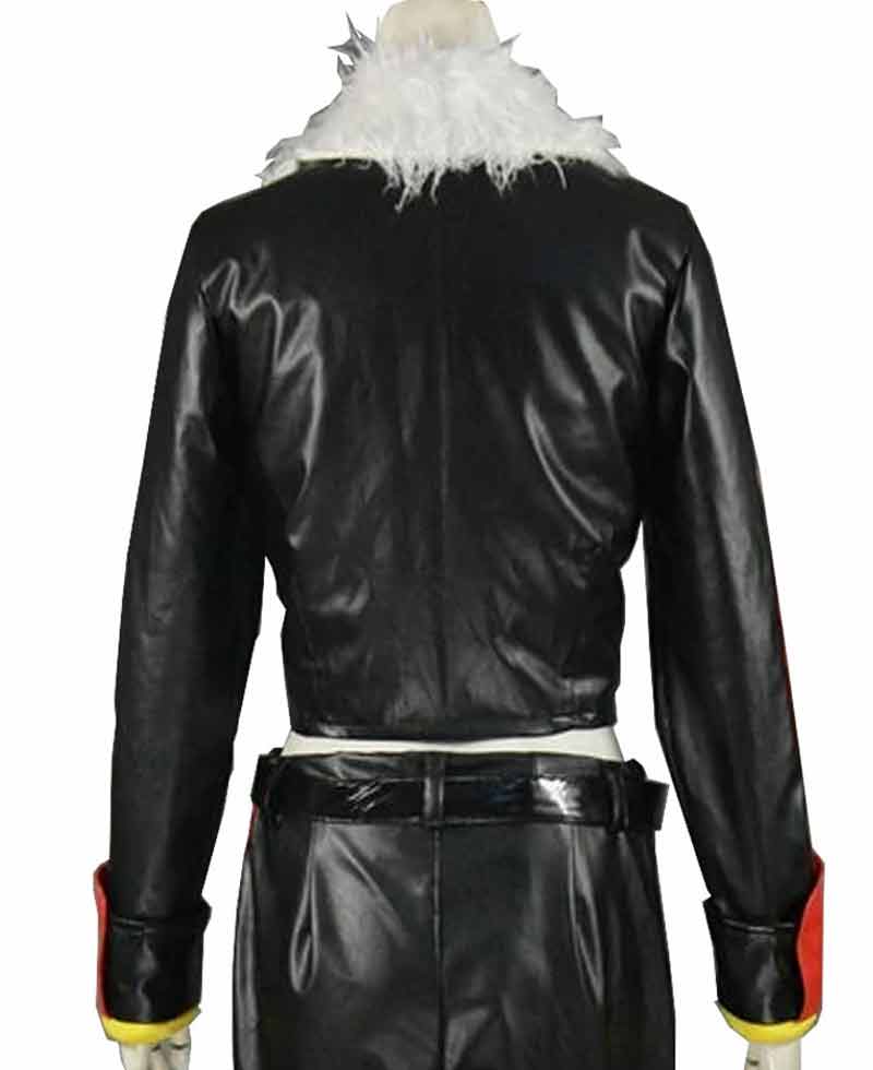 Shadow The Hedgehog Leather Jacket with Fur Collar Shadow The Hedgehog Leather Jacket with Fur Collar - Image 2