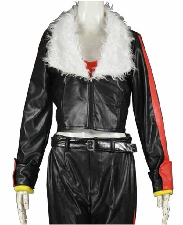 Shadow The Hedgehog Leather Jacket with Fur Collar