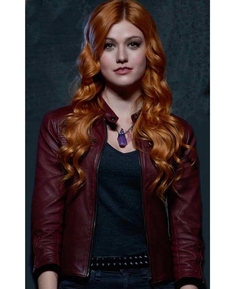 Shadowhunters Katherine Mcnamara Red Leather Jacket