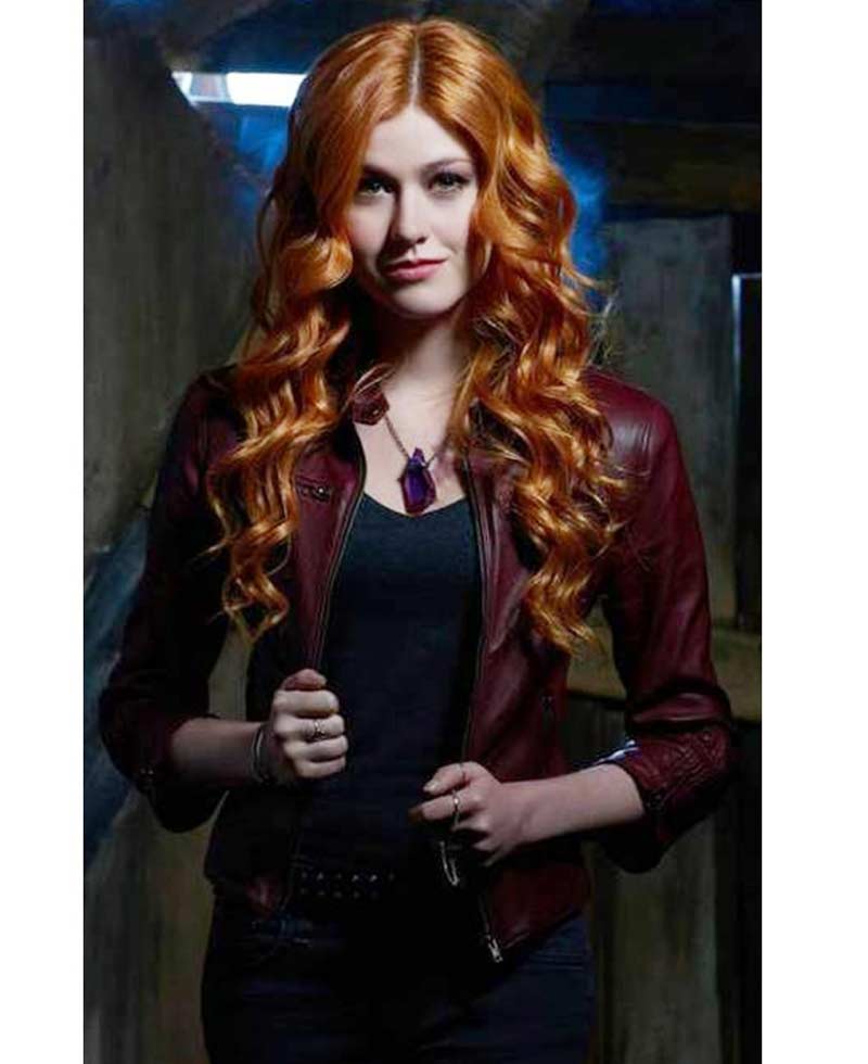 Shadowhunters Katherine Mcnamara Red Leather Jacket Shadowhunters Katherine Mcnamara Red Leather Jacket - Image 2