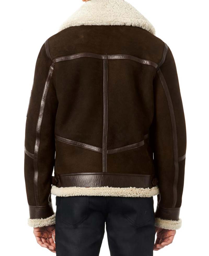 Men's Rocky Shearling Bomber Brown Leather Jacket Men's Rocky Shearling Bomber Brown Leather Jacket - Image 2