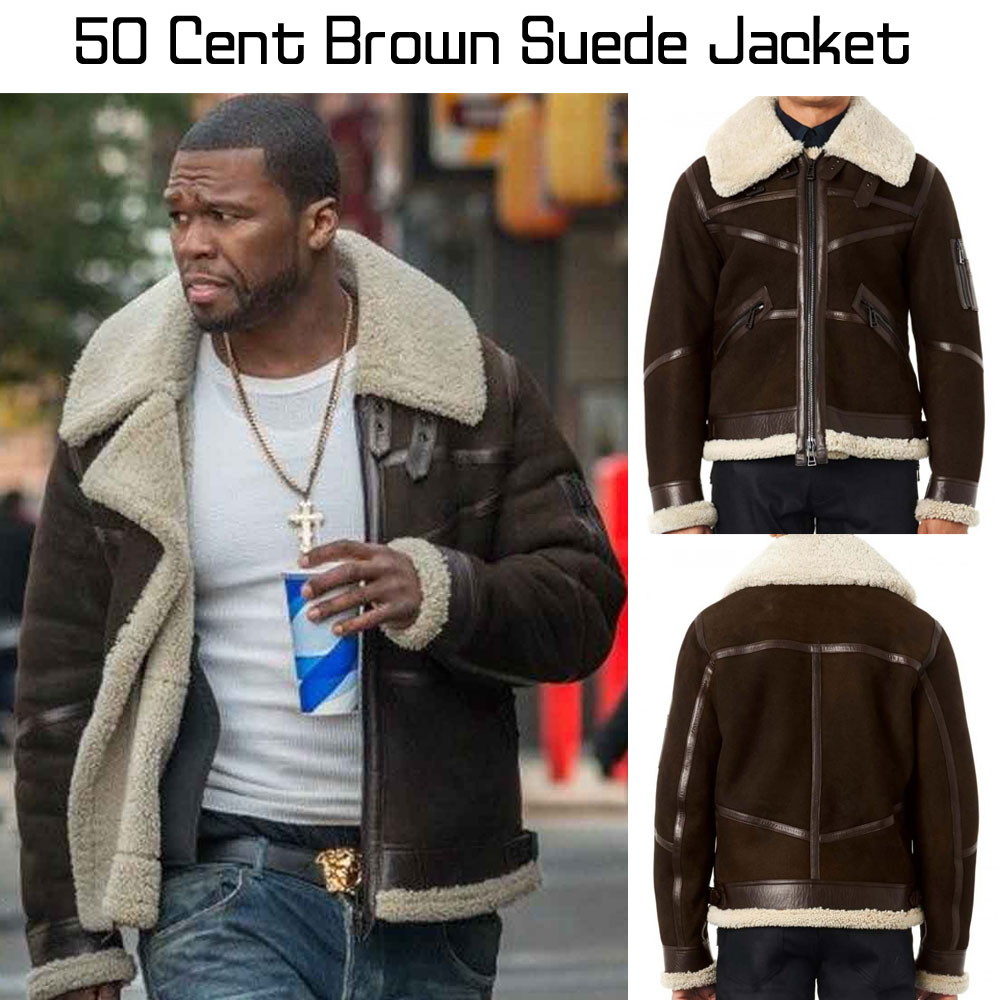50 Cent Brown Suede Jacket 50 Cent Brown Suede Jacket - Image 6