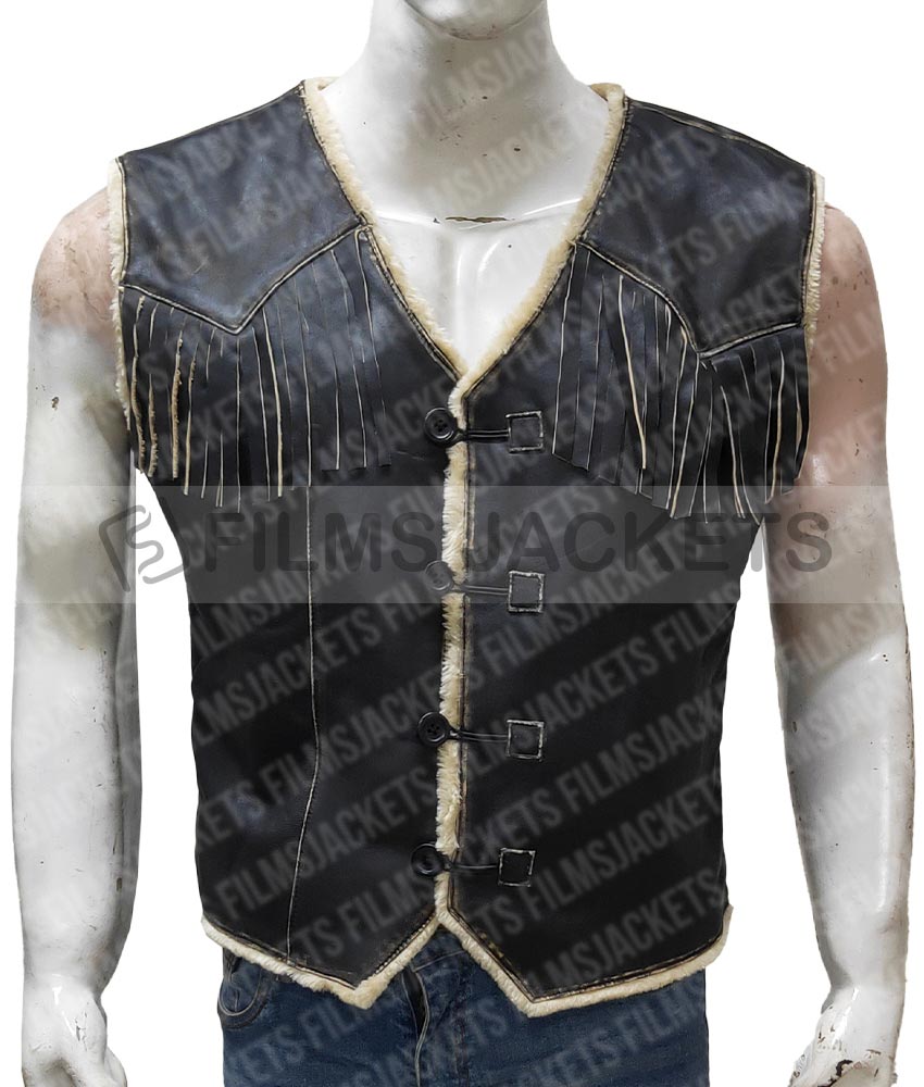 RDR2 Arthur Morgan Shearling Fringe Leather Vest rdr2 arthur morgan fringe vest