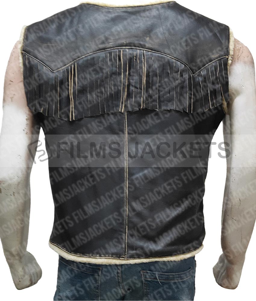 RDR2 Arthur Morgan Shearling Fringe Leather Vest leather vest fringe