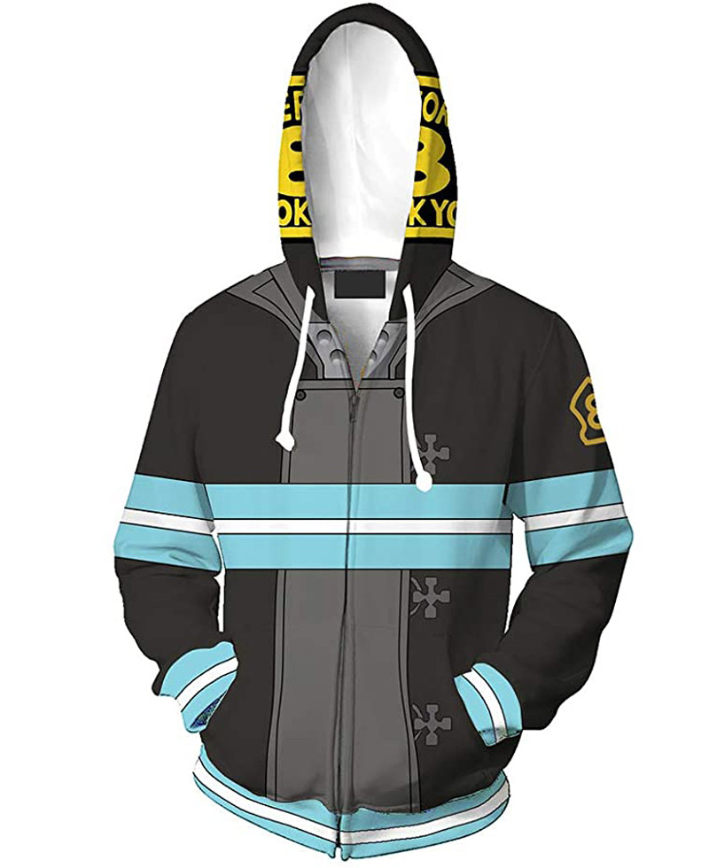 Shinra Kusakabe Fire Force Zip Up Hoodie Shinra Kusakabe Fire Force Zip Up Hoodie