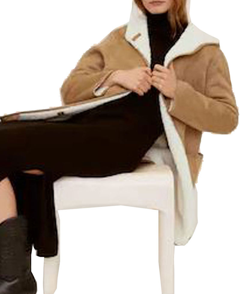 Sienna Miller Tan Brown Shearling Coat Sienna Miller Tan Brown Shearling Coat - Image 6