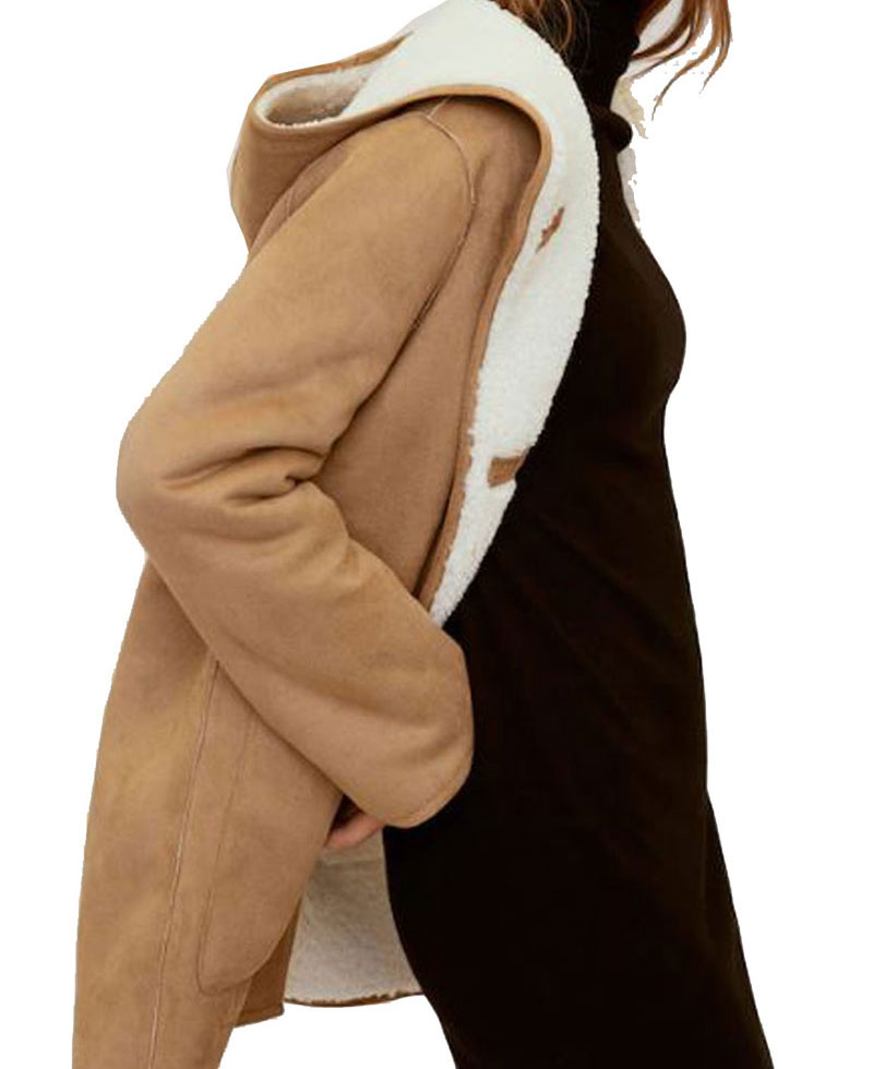 Sienna Miller Tan Brown Shearling Coat Sienna Miller Tan Brown Shearling Coat - Image 7