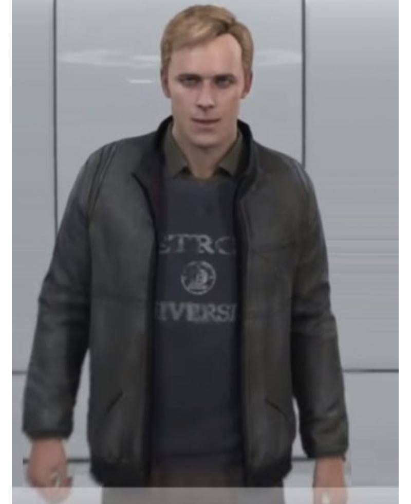 Simon Jericho Bomber Style Leather Jacket Simon Jericho Bomber Style Leather Jacket - Image 2