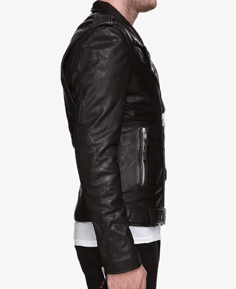 Singer Brandon Flowers Black Leather Jacket Singer Brandon Flowers Black Leather Jacket - Image 2