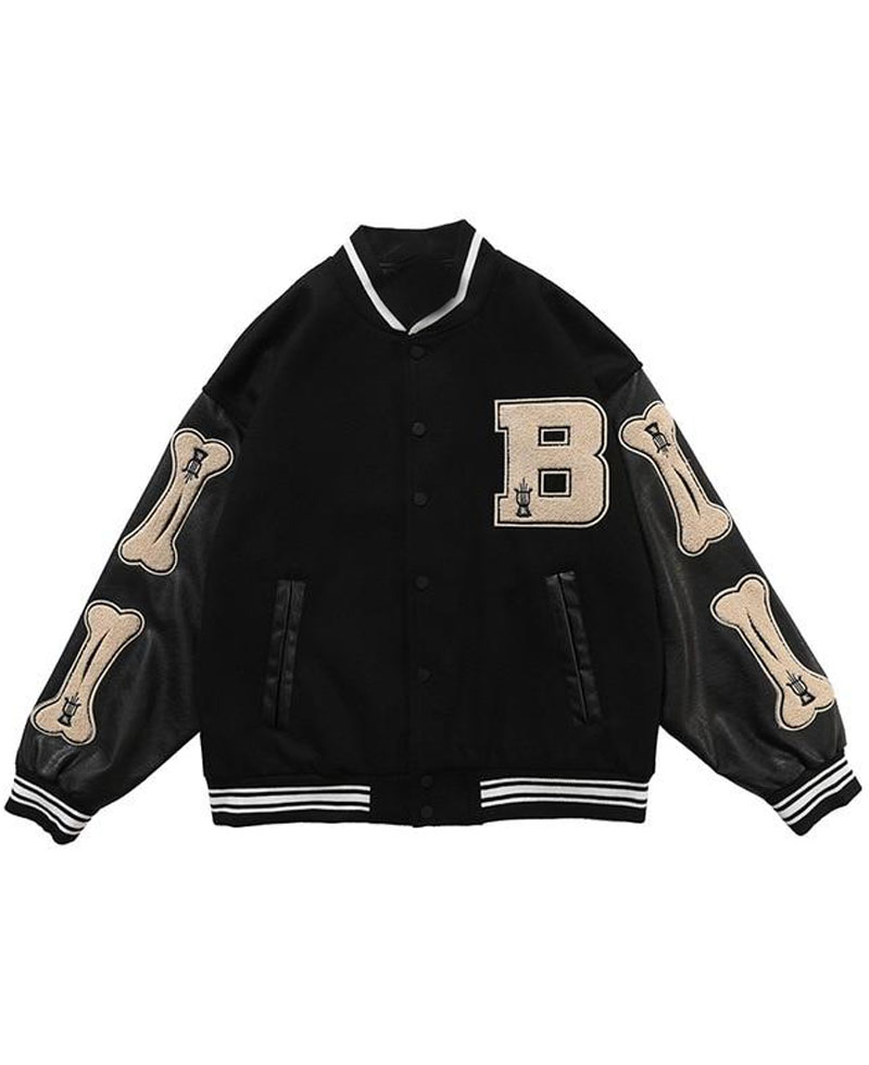 Bad To The Bone Skeleton Baseball Jacket Bad To The Bone Skeleton Baseball Jacket