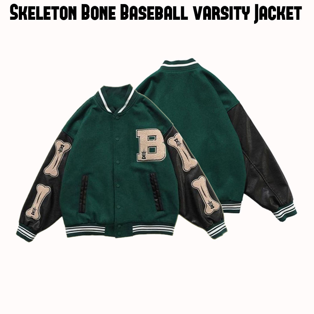 Bad To The Bone Skeleton Baseball Jacket Bad To The Bone Skeleton Baseball Jacket - Image 12