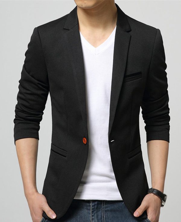 Men's Slim Fit Black Formal Jacket