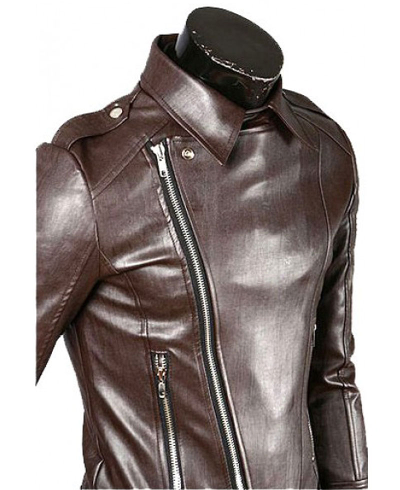 Men's Biker Style Asymmetrical Zipper Jacket Men's Biker Style Asymmetrical Zipper Jacket - Image 3