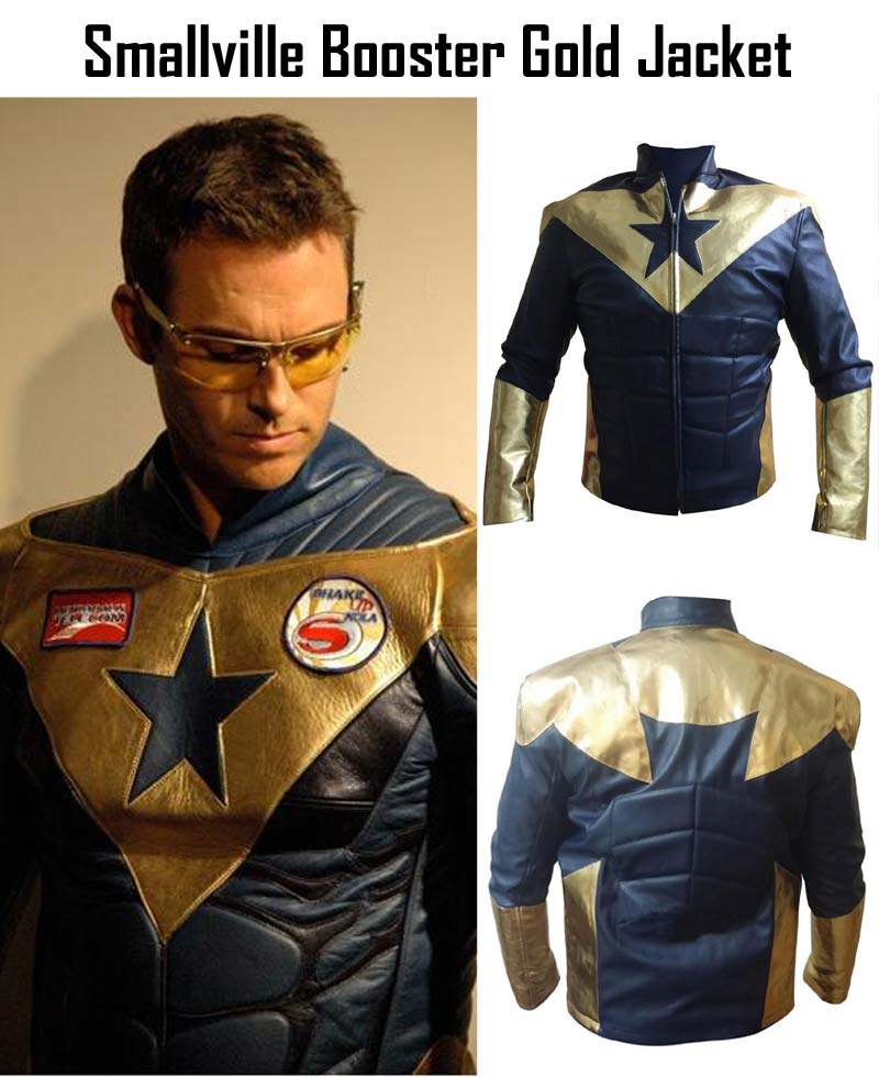 Smallville Booster Gold Leather Jacket smallville booster gold jacket