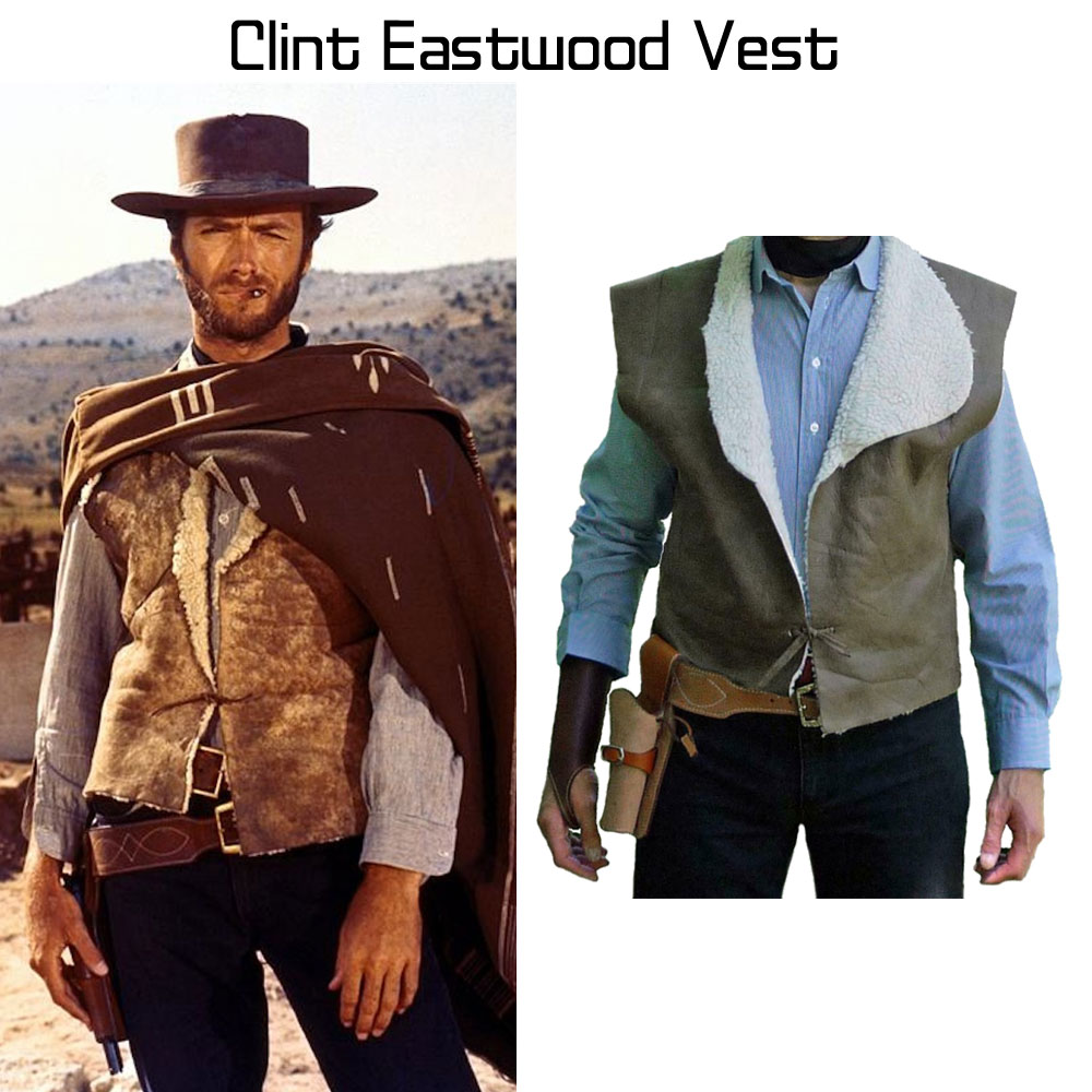 Clint Eastwood Spaghetti Western Shearling Vest Clint Eastwood Spaghetti Western Shearling Vest - Image 4