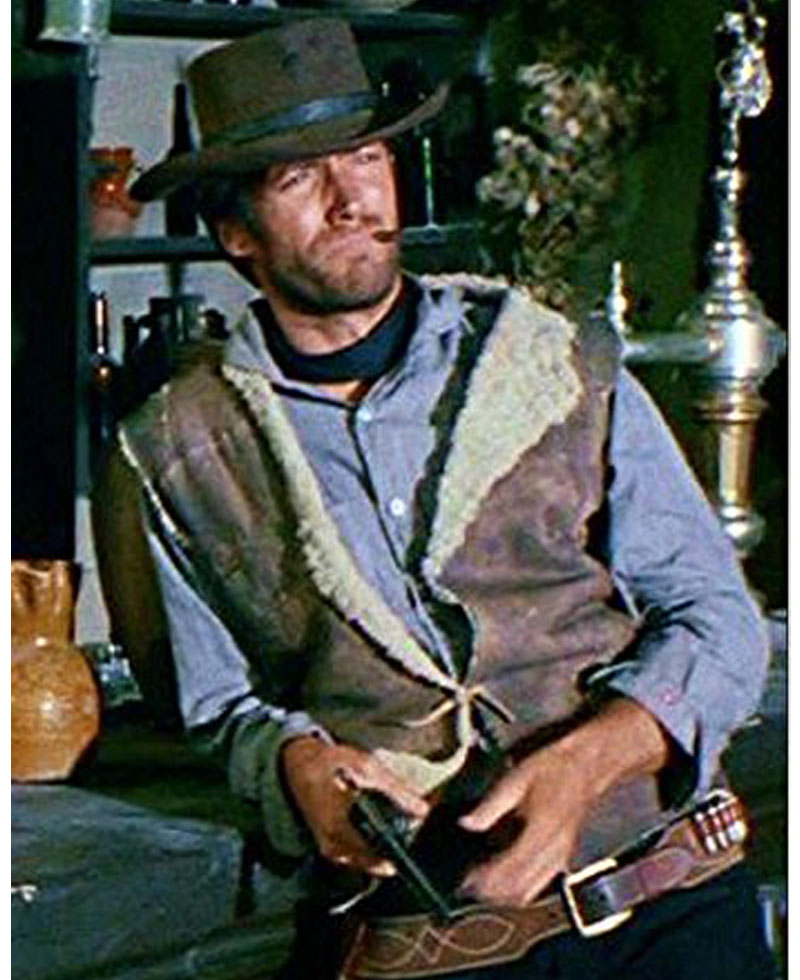 Clint Eastwood Spaghetti Western Shearling Vest Clint Eastwood Spaghetti Western Shearling Vest - Image 2