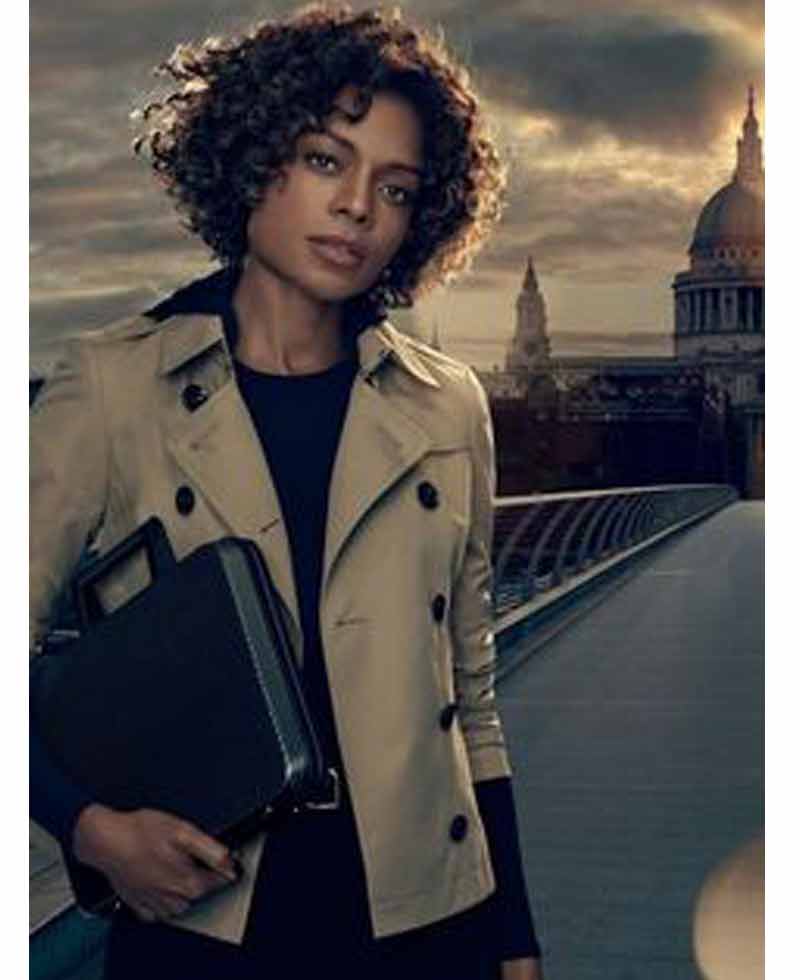 Naomie Harris Spectre Beige Jacket Naomie Harris Spectre Beige Jacket - Image 2