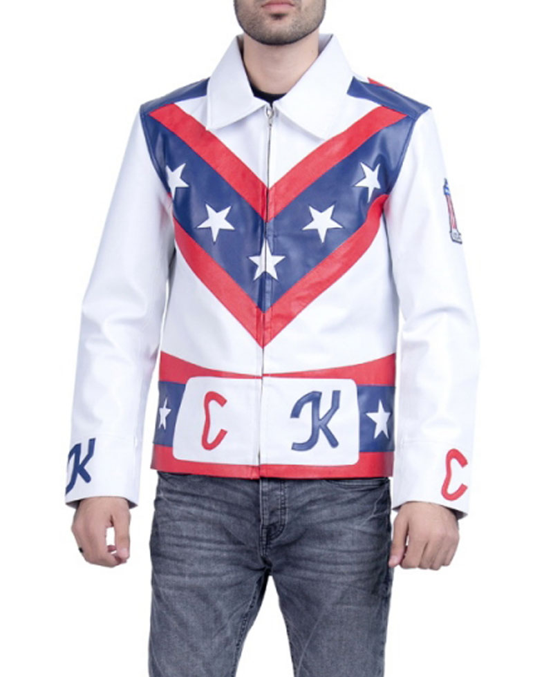 Evel Knievel Motorcycle White Leather Jacket Evel Knievel Motorcycle White Leather Jacket - Image 5