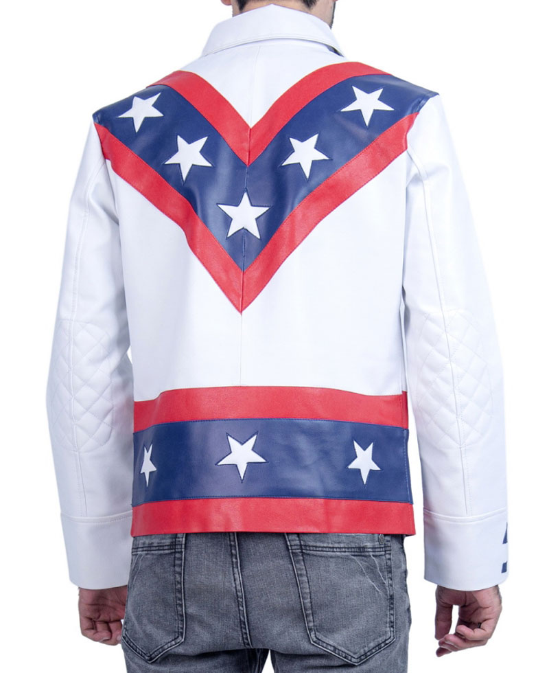 Evel Knievel Motorcycle White Leather Jacket Evel Knievel Motorcycle White Leather Jacket - Image 4
