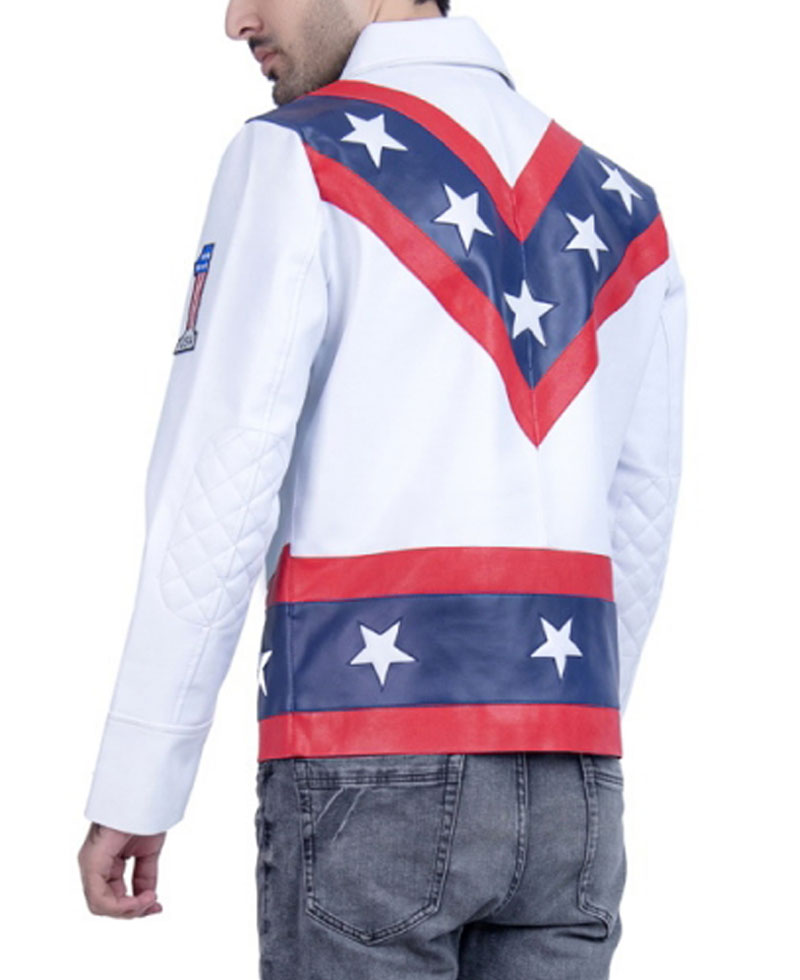 Evel Knievel Motorcycle White Leather Jacket Evel Knievel Motorcycle White Leather Jacket - Image 3
