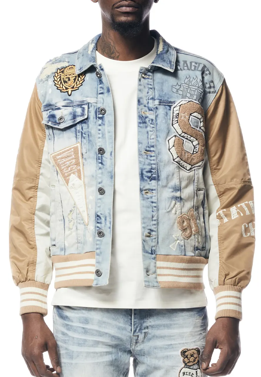 State Champ Denim Windbreaker Jacket State Champ Denim Windbreaker Jacket